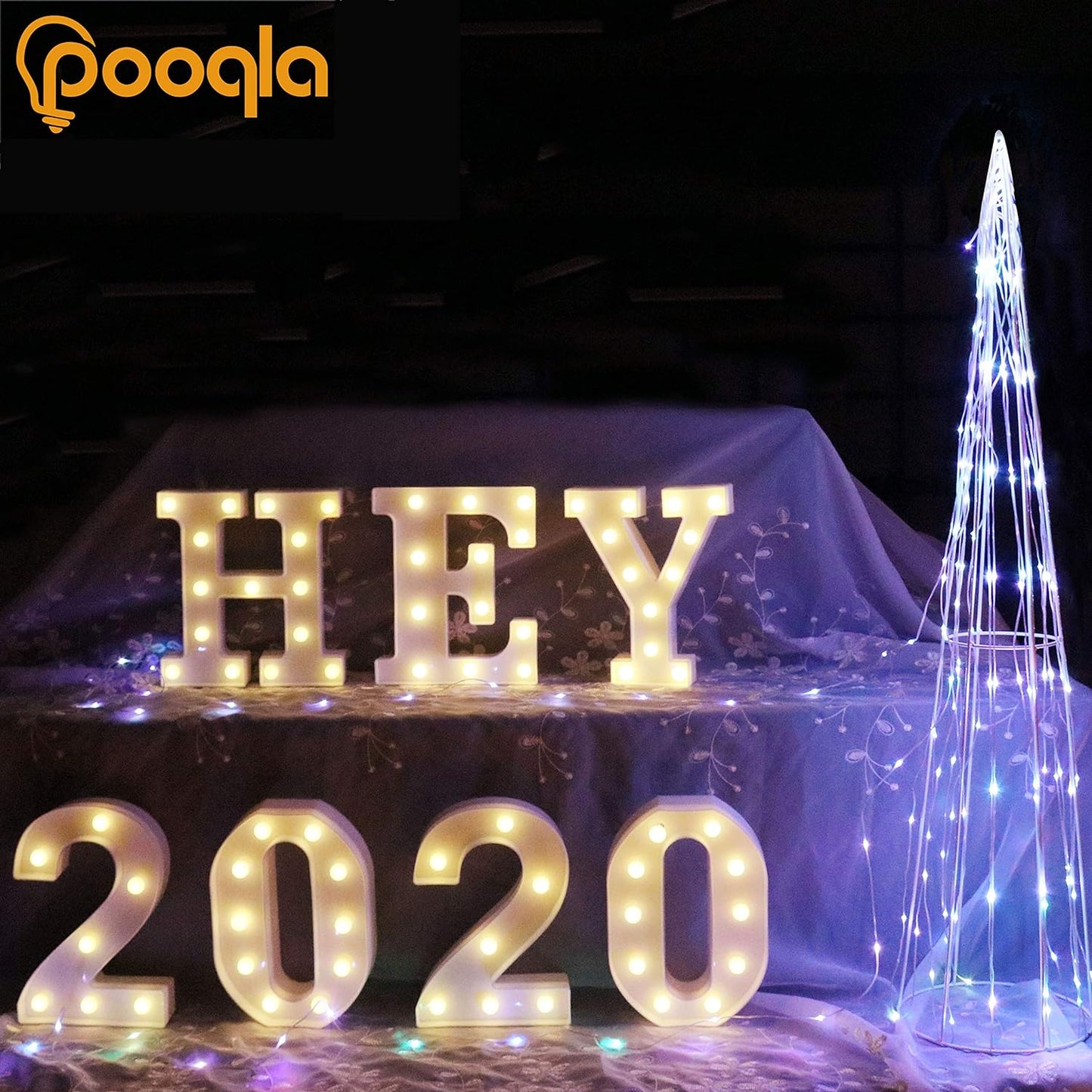 Pooqla LED Marquee Letter Lights Sign, Light Up Alphabet Letter for Home Party Wedding Decoration O