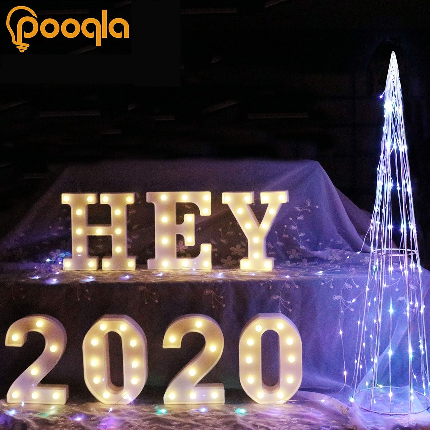 Pooqla LED Marquee Letter Lights Sign, Light Up Alphabet Letter for Home Party Wedding Decoration U