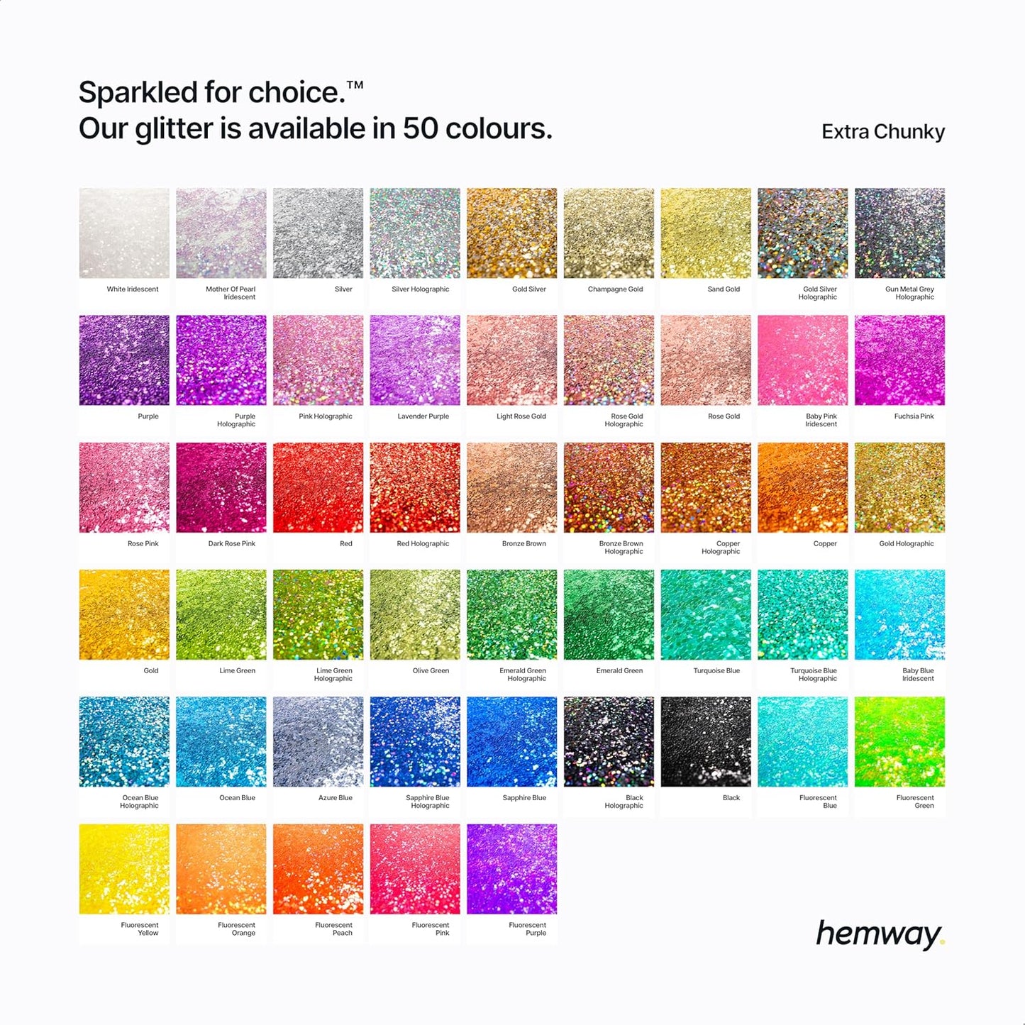 Hemway Eco Friendly Biodegradable Glitter 100g / 3.5oz Bio Cosmetic Safe Sparkle Vegan For Face, Eyeshadow, Body, Hair, Nail And Festival - Extra Chunky (1/24" 0.040" 1mm) - Gun Metal Grey Holographic