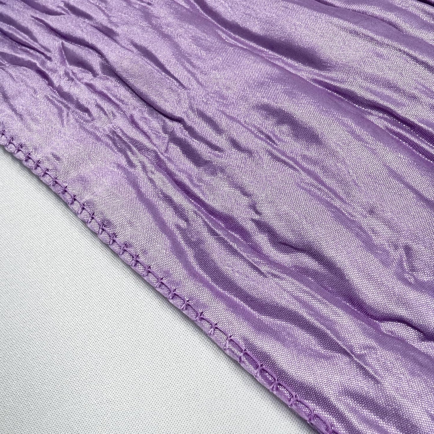 YOUR CHAIR COVERS - 90 x 132 inch Rectangular Crinkle Taffeta Tablecloth - Lavender, Rectangle Table Linens for 6 ft Rectangular Tables, Wedding Crushed Table Cloth
