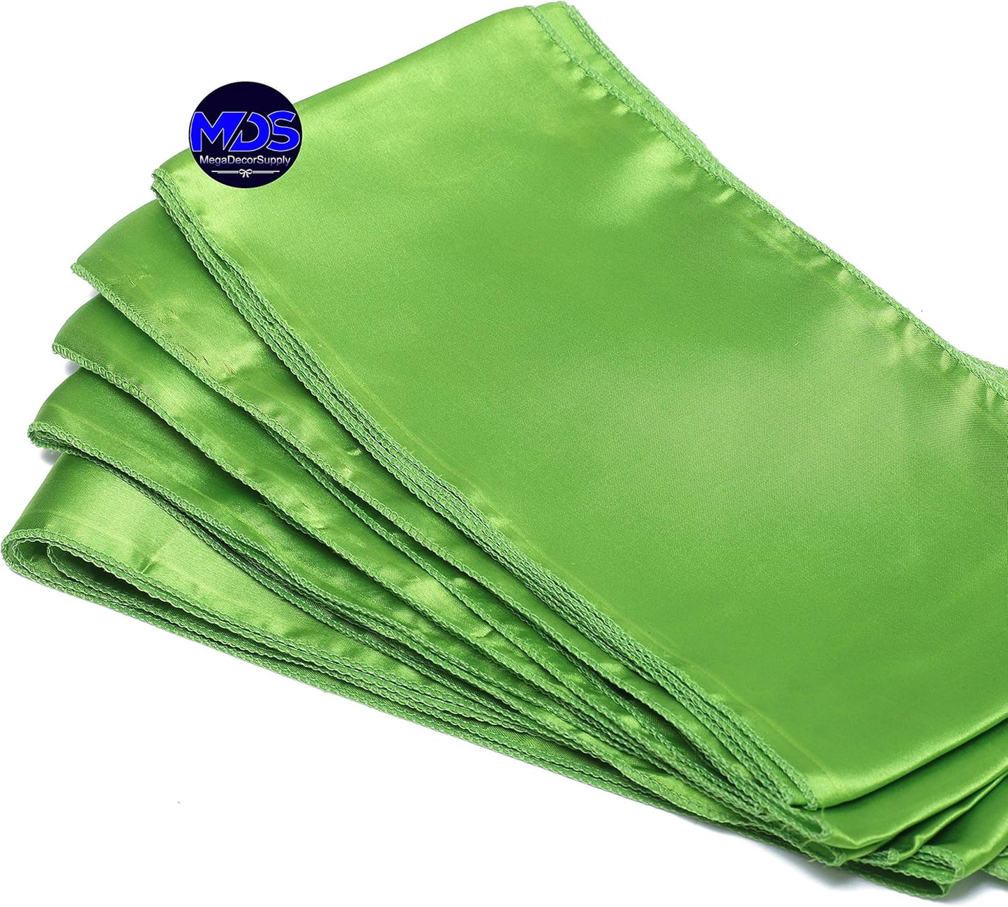 MDS Pack of 150 PCS Satin Chair Sashes Charmeuse Sateen Dining Chair Bows Ribbon Ties Back Sash for Wedding Party Birthday Home Hotel Restaurant Banquet Decoration (7 x 108 Inch, Parrot Green)