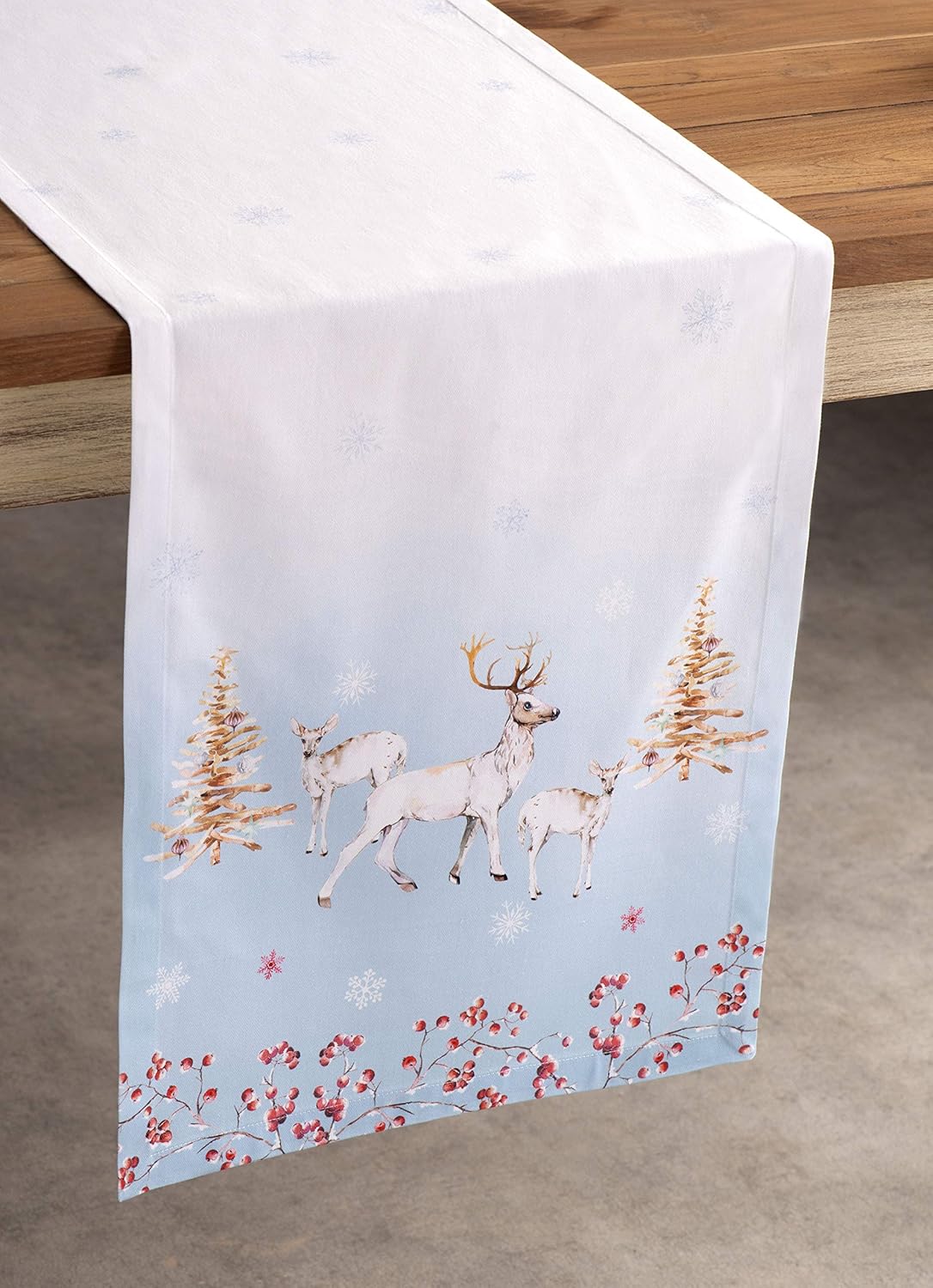 Maison d' Hermine Table Runner 100% Cotton Single Layer Table Runners 60 inches Long Decorative for Home Kitchen Dining Party Baby Shower Wedding Bridal Shower (Fairytale Forest, 14.50" x 60")