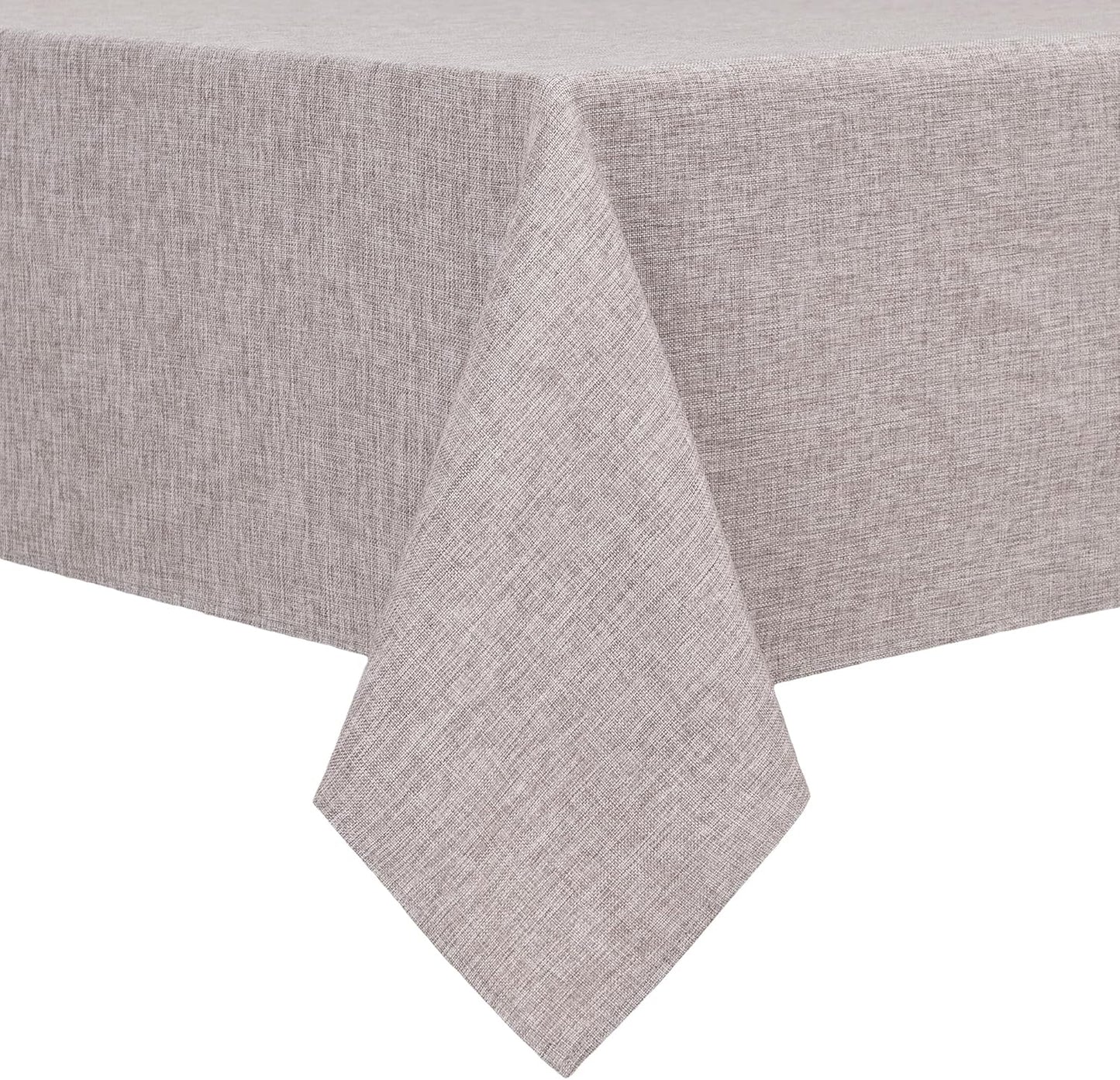 Hiasan Faux Linen Square Tablecloth - Wrinkle and Stain Resistant Washable Table Cloth for Kitchen Dining Room Holiday Table Cover for Party Dinner, Stone, 54 x 54 Inch