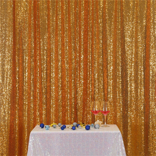 Eternal Beauty Yellow Gold Sequin Backdrop, 4x7 Ft Glitter Background Curtains for Shimmer Photography Party Wedding Birthday Back Drop Decor