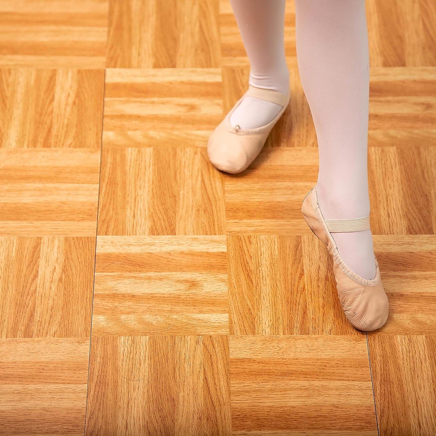 IncStores 3/8" Thick Snap Together Dance Flooring | 12"x12" Printed Vinyl Dance Floor for Practice & Performance | Barnwood | 9 Tile Pack