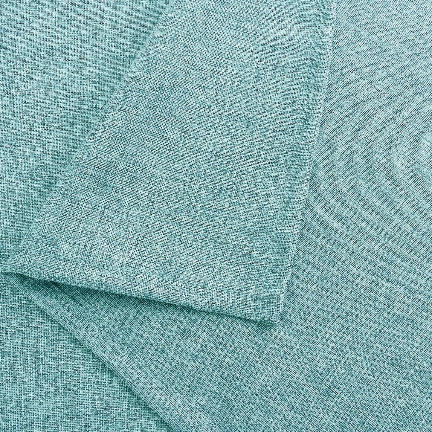 Hiasan 2 Pack Faux Linen Square Tablecloth - Wrinkle and Stain Resistant Washable Table Cloth for Kitchen Dining Room Holiday Table Cover for Party Dinner, Aqua, 54 x 54 Inch